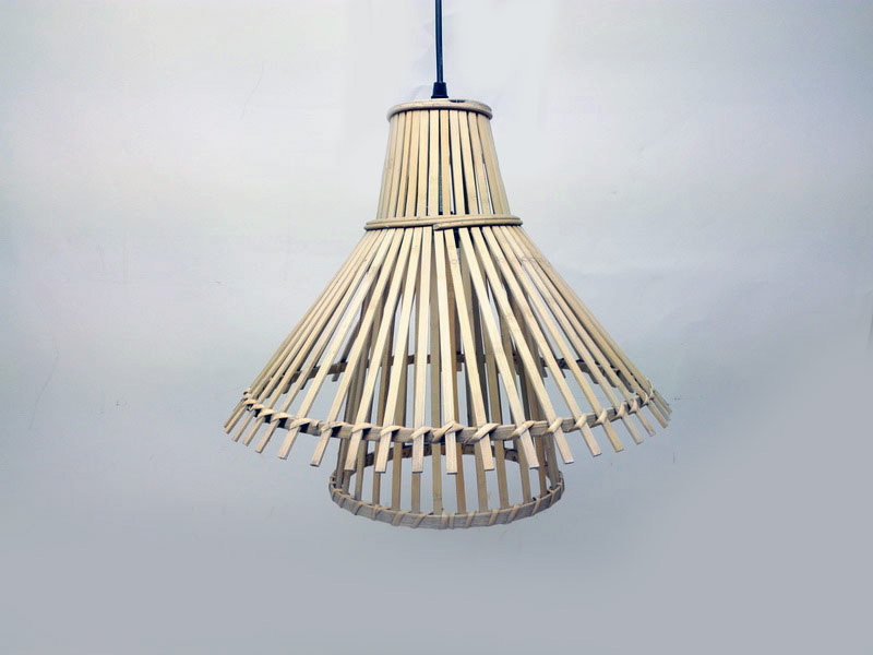 lampara techo bambu mimbre rosca e27 alt 35 o22-40 6u